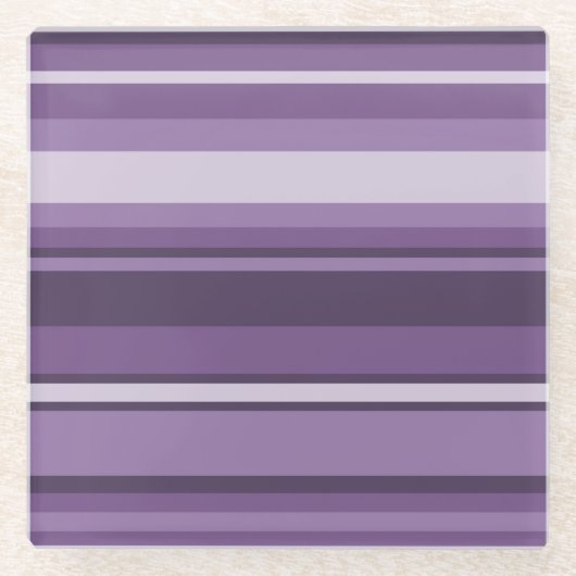 ラベンダーストライプの製品 ガラスコースター (正面)