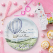 ラベンダーストライプフローラブライダルシャワー ペーパープレート (パーティー)