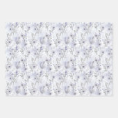 ラベンダーストライプフローラブライダルシャワー ラッピングペーパーシート (正面2)