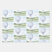 ラベンダーストライプフローラブライダルシャワー ラッピングペーパーシート (正面)