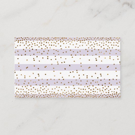 ラベンダーストライプ紙吹雪おむつラッフルカード付き エンクロージャーカード (裏面)