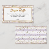 ラベンダーストライプ紙吹雪おむつラッフルカード付き エンクロージャーカード (正面/裏面)