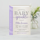 ラベンダーストーリーブックライブラリベビーガール振りかける 招待状 (スタンド正面)