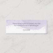 ラベンダースノーフレーク赤ちゃんシャワーおむつラッフルエンクル スキニー名刺 (裏面)