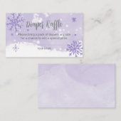 ラベンダースノーフレーク赤ちゃんシャワーおむつラッフル エンクロージャーカード (正面/裏面)