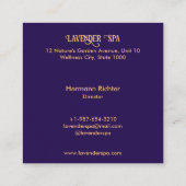 ラベンダースパスクエアビジネスカード スクエア名刺 (裏面)