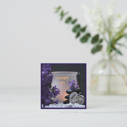 ラベンダースパスクエアビジネスカード スクエア名刺 (スタンド正面)