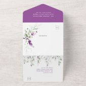 ラベンダースプリグ&グリーン結婚リー オールインワン招待状 (外側)