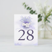 ラベンダーズとホワ結婚イトローズのテーブル番号カード ポストカード (スタンド正面)