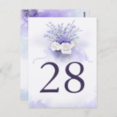 ラベンダーズとホワ結婚イトローズのテーブル番号カード ポストカード (正面/裏面)