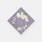 ラベンダーズのホワイトウォーター色フローラ結婚 スタンダードカクテルナプキン (角)