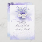 ラベンダーズフローラパープルリハーサルディナー 招待状 (正面/裏面)