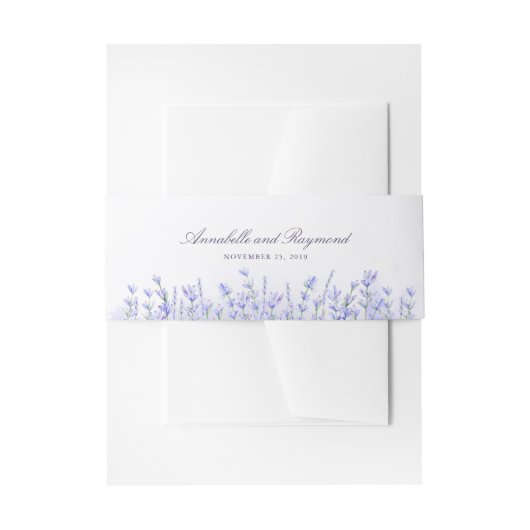 ラベンダーズフローラパープル結婚ズ 招待状ベリーバンド (正面例)