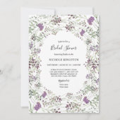 ラベンダーセージ山花フレームブライダルシャワー 招待状 (正面)