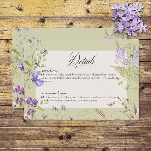 ラベンダーセージ素朴ワイルドフラワーセージ詳細 エンクロージャーカード