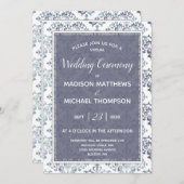 ラベンダーセージ結婚ヴァーチャルのライブストリ結婚ーム 招待状 (正面/裏面)