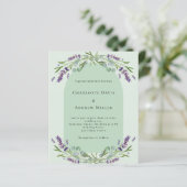 ラベンダーセージ緑のアーチバジェット結婚式招待状 (スタンド正面)