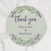 ラベンダーセージ緑の愛は甘い結婚式の引き出物 フェイバータグ (裏面)