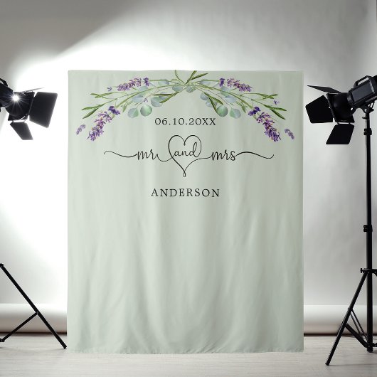 ラベンダーセージ緑ミセスハート結婚の写真 タペストリー