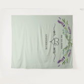 ラベンダーセージ緑ミセスハート結婚の写真 タペストリー (正面(横))