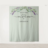 ラベンダーセージ緑ミセスハート結婚の写真 タペストリー (正面)