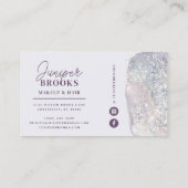 ラベンダーソーシャルメディアグリッター水彩 名刺 (裏面)