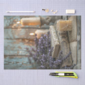 ラベンダーソープブックとキャンドルのスパデコパージュ 薄葉紙 (クラフト)