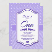 ラベンダーゾウ1st誕生日パーティー 招待状 (正面/裏面)