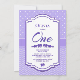 ラベンダーゾウ1st誕生日パーティー 招待状