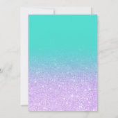 ラベンダーターコイズグリッタータイポグラフィスウィート16 招待状 (裏面)