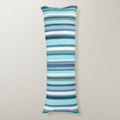 ラベンダーターコイズ水カラーストライプ ボディピロー (正面縦)