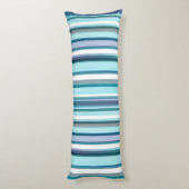 ラベンダーターコイズ水カラーストライプ ボディピロー (裏面 (縦))