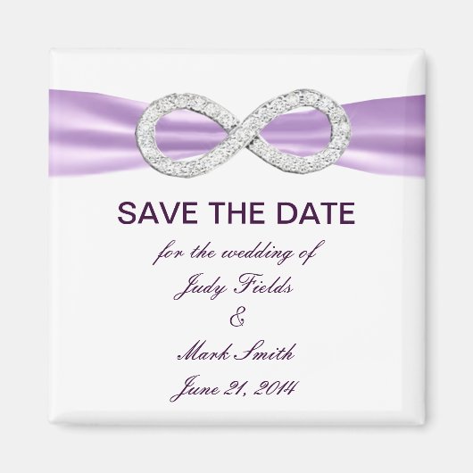 ラベンダーダイヤモンドインフィニティ日付磁石を保存 マグネット (正面)