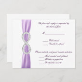 ラベンダーダイヤモンドインフィニティ結婚の応答カード 出欠カード (正面/裏面)