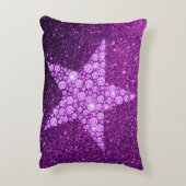 ラベンダーダイヤモンドスターパープルフェイクグリッター アクセントクッション (裏面(縦))