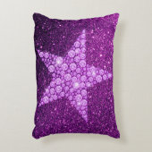 ラベンダーダイヤモンドスターパープルフェイクグリッター アクセントクッション (正面(垂直))