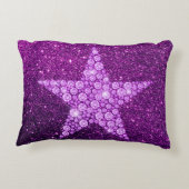 ラベンダーダイヤモンドスターパープルフェイクグリッター アクセントクッション (裏面)