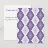 ラベンダーダイヤモンドパターンの色合い 出欠カード (正面/裏面)