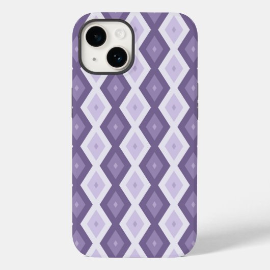 ラベンダーダイヤモンドパターンの色合い Case-Mate iPhoneケース (裏面)