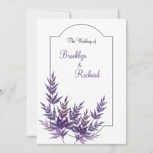 ラベンダーダスティーパープル,ボタニカルウェディング 招待状 (正面)