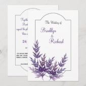 ラベンダーダスティーパープル,ボタニカルウェディング 招待状 (正面/裏面)
