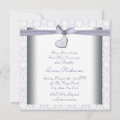 ラベンダーダマスククロスガールズパープルファーストコミュニオン 招待状 (裏面)