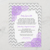 ラベンダーダモダンリアベビースプリンクル招待状 招待状 (正面/裏面)