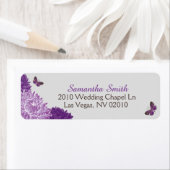 ラベンダーダリアと蝶のウェディングラベル ラベル (インサイチュ)