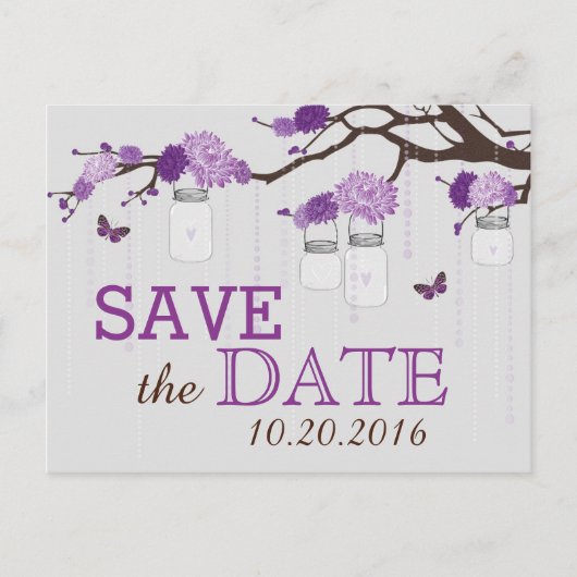 ラベンダーダリアフラワーブランチ日付を保存 案内ポストカード (正面)