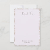 ラベンダーチノイスリーエレガントな結婚式ありがとう サンキューカード (正面)
