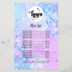 ラベンダーチュンキーグリッター美しいサロンフライヤー チラシ