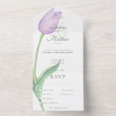 ラベンダーチューリップソロパープルディナモダンーナー オールインワン招待状 (内側)