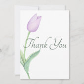 ラベンダーチューリップソロパープル結婚ズ サンキューカード (正面)