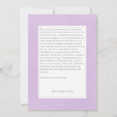 ラベンダーチューリップソロパープル結婚ズ サンキューカード (裏面)